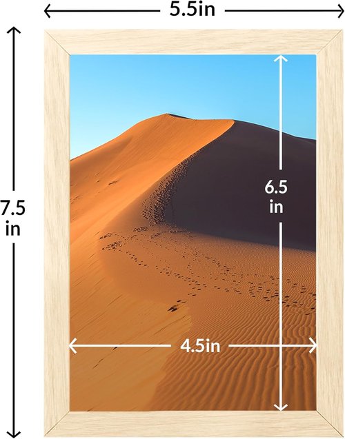 LaVie Home 5x7 Picture Frame - Classic Oak Frame with HD Plexiglas for Vertical/Horizontal Display