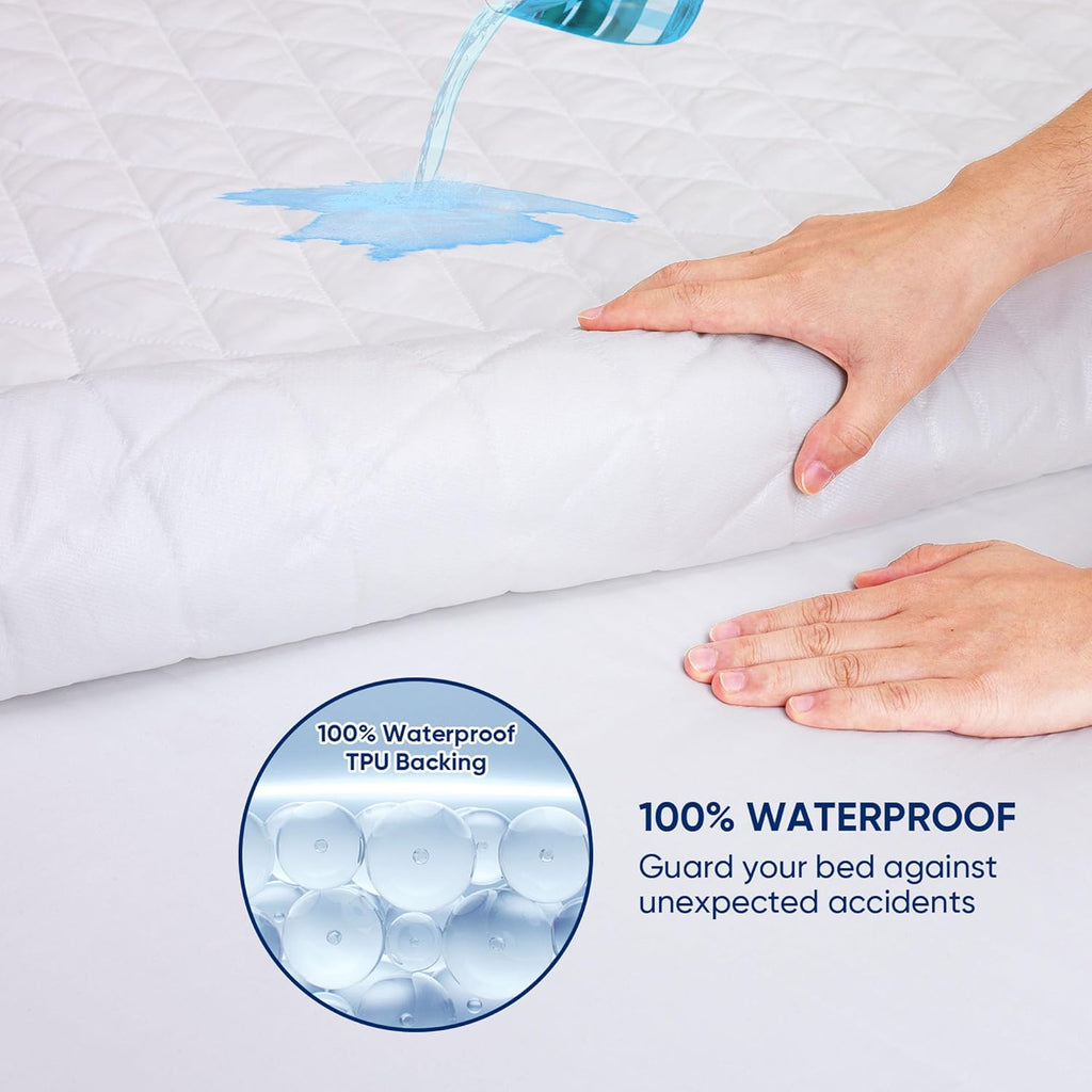 WESLEEPER Waterproof Mattress Protector - Super Soft & Breathable Bed Cover | Twin Size, Blue