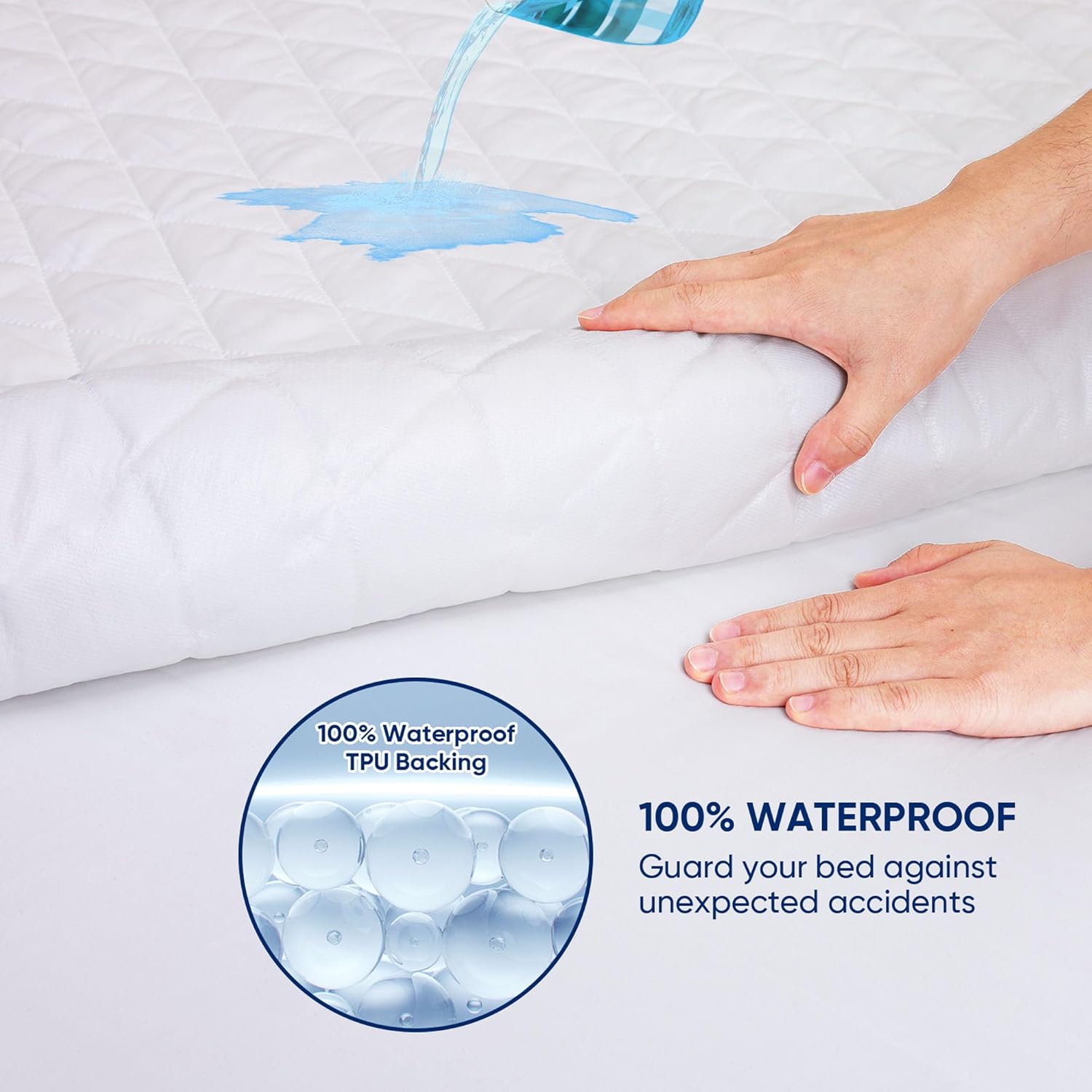 WESLEEPER Waterproof Mattress Protector - Super Soft & Breathable Bed Cover | Twin Size, Blue