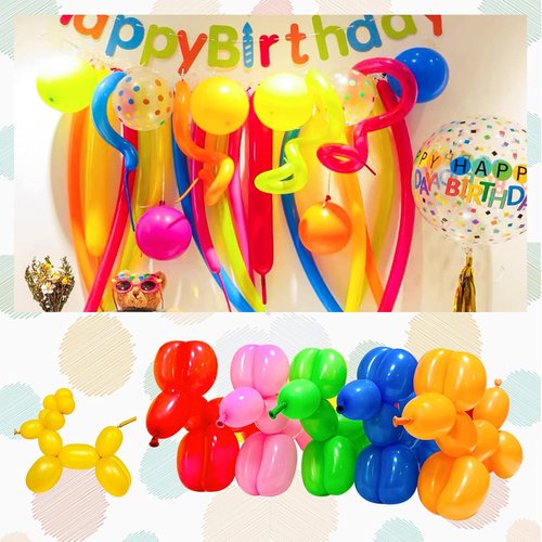 Long Orange Balloons Kit - 260 Bright Orange Twisting Balloons for Kids' Halloween Party Decor
