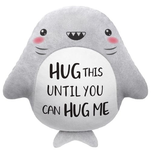 musaecoin Anniversary/Birthday Gifts for Her/Him/Girlfriend/Boyfriend, Long Remote Distance Relationship Gifts- Novelty Cute Shark Pillow- I Love Miss You Gift for Her/Him, 15”×15”