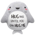 musaecoin Anniversary/Birthday Gifts for Her/Him/Girlfriend/Boyfriend, Long Remote Distance Relationship Gifts- Novelty Cute Shark Pillow- I Love Miss You Gift for Her/Him, 15”×15”