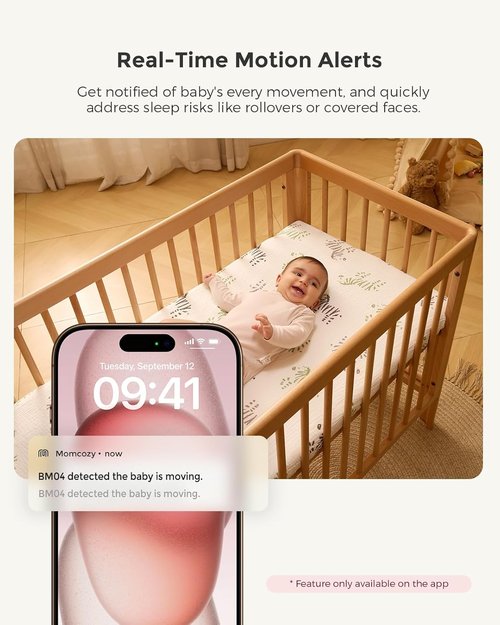 Momcozy Smart WiFi Baby Monitor - 1080P Camera with Night Vision & 2-Way Talk | 5" Screen, Motion Detection