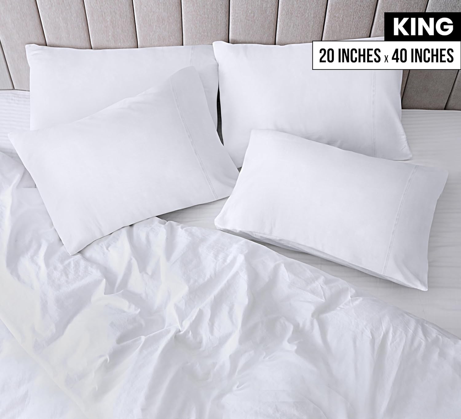 Utopia Bedding King Pillow Cases - 12 Pack Soft Brushed Microfiber - Fade Resistant 20 X 40 Inches | White
