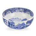 Spode Blue Italian Deep Round Bowl | 10.75 Inch Porcelain Serving Bowl for Salad | Fruit Display Dish for Kitchen Counter | Microwave and Dishwasher Safe | Made in England