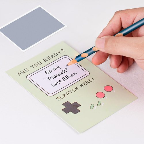 Nnyoggsto Valentine’s Day Cards for Kids – 24 Pack Scratch Off Gamer Valentines, DIY Retro Valentine Cards, Classroom Exchange, School Party Favors for Teens Boys Girls