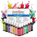 Chefmaster - Liqua-Gel Food Coloring - 12 Vibrant Colors Set | Fade Resistant & Easy to Blend - Made in the USA