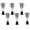 Beistle Trophy Cup Awards – 6 Pack, Silver Metallic Trophy Cups on Black Base, Classic Recognition Display for Sports Events & Team Recognition, Celebrations & Award Ceremonies, 8½"