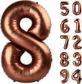 Coffee Brown Number 8 Balloon - 40 Inch Dark Brown Birthday Decoration for Boys & Girls