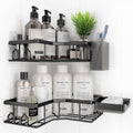 Skiennix Adhesive Shower Caddy - Rustproof Stainless Steel Corner Organizer | 4 Pack with Large Capacity