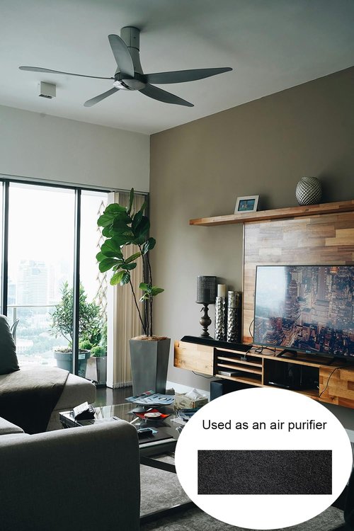 40 Pack Ceiling Fan Filters for Blades - Ceiling Fan Air Purifier Pads Accessories Dust Catcher - Activated Coconut Carbon Fan Filter