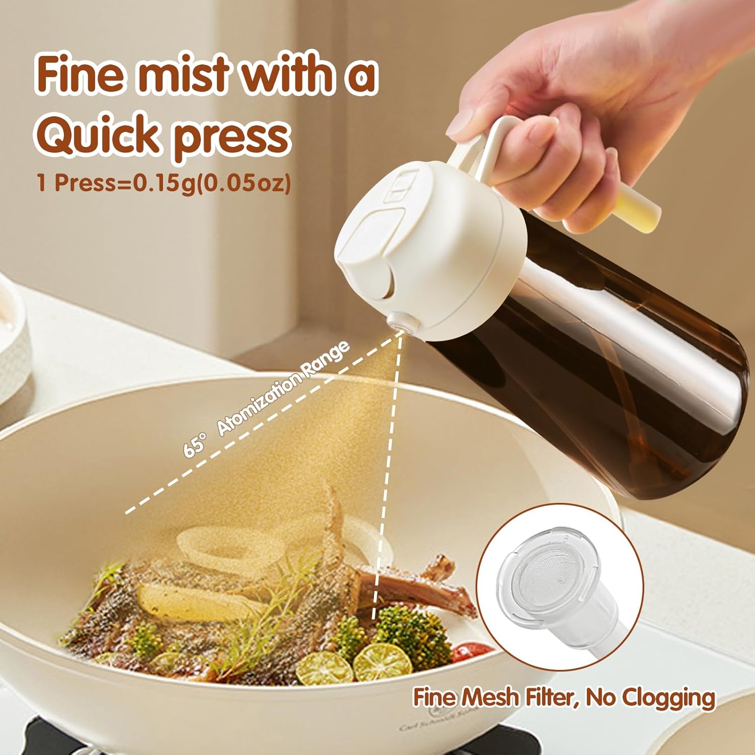 YARRAMATE Oil Sprayer - 16oz Clear & Dark Brown Design for Easy Cooking & Grilling