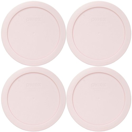 Pyrex 7201-PC 4-Cup Loring Pink Food Storage Replacement Lid (4-Pack) - Made in USA