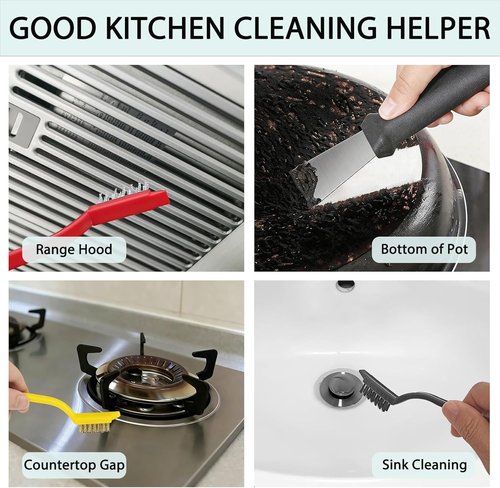 Crevice Cleaning Brush Set - Hard Bristle Gap Scrubber Tools for Bathroom Grout & Window Tracks | 12-Pack Home Essentials