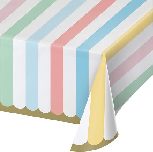 Creative Converting Pastel Celebrations Tablecloth - Vibrant Design for Any Occasion | 1 Count