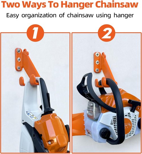 Chainsaw Hanger - Heavy Duty Wall Mount Holder for Garage Organization | 2 Pack
