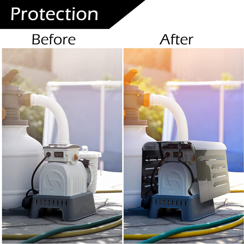 RunNico Pool Pump Covers - Adjustable ABS Protection for Above Ground Units | 2 Pack