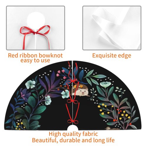 Forest Wreath Christmas Tree Skirt 36" for Xmas Holiday New Year Party Circle Tree Mat Ornaments Decoration