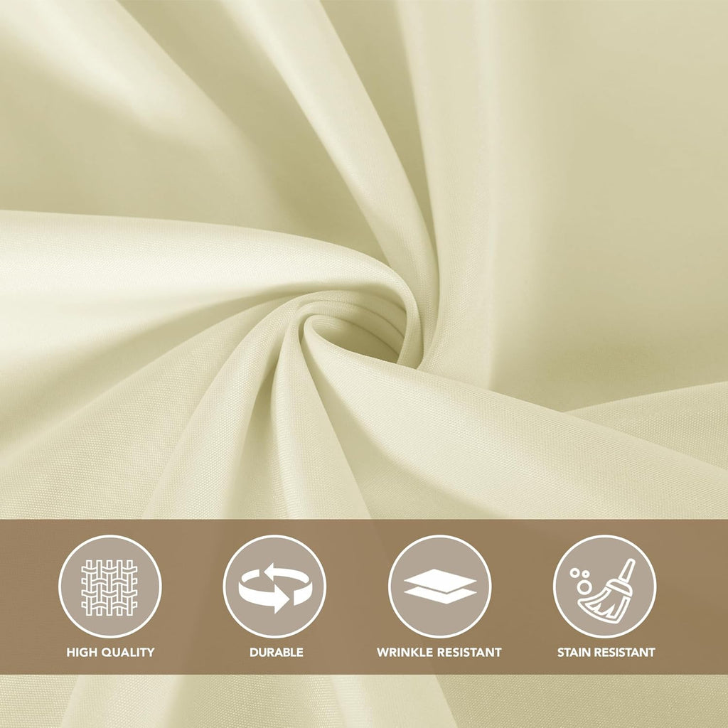 Sancua Small Square Tablecloth - 36x36 Inch Beige Polyester Cover for Square/Round Tables