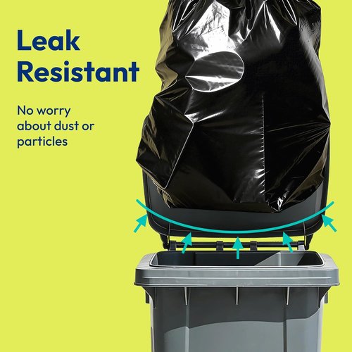 Heavy Duty Contractor Trash Bags - 33 Gallon, 30 Count | 1.0 Mil Leakproof Black Garbage Bags for Construction & Yard Debris