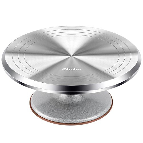 Ohuhu Cake Stand, Aluminium 12''Cake Turntable Decorating Bakery Supplies - BPA-Free Frosting Spinner Rotating Revolving Lazy Susan Perfect Gifts