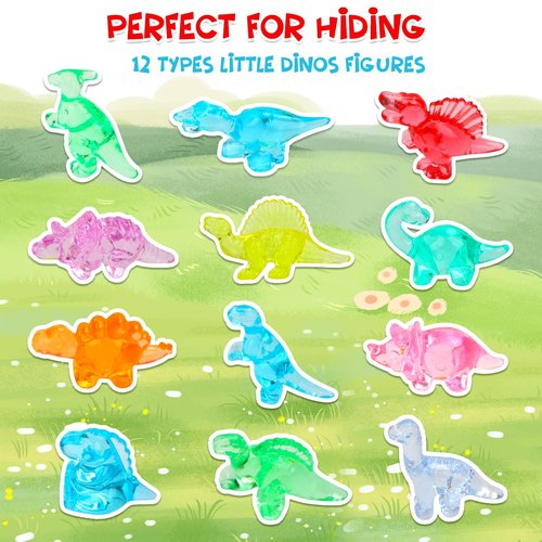 HAPTIME 230 Pcs Mini Resin Animals, Mini Dinosaur Figures, Miniature Figurines to Hide, Desk Pets, Bulk Mini Toys, Tiny Dinosaur Party Favors, Small Classroom Prizes for Kids, Easter Egg Fillers