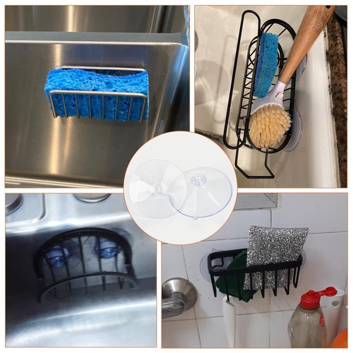 8 Pcs Sponge Holder Suction Cup PVC Heavy Strength Clear Sink Sponge Caddy Suction Cup Replacement Suction Cups for Large Sponges Holder, Diameters 55 mm / 2.2in and 60 mm / 2.4in