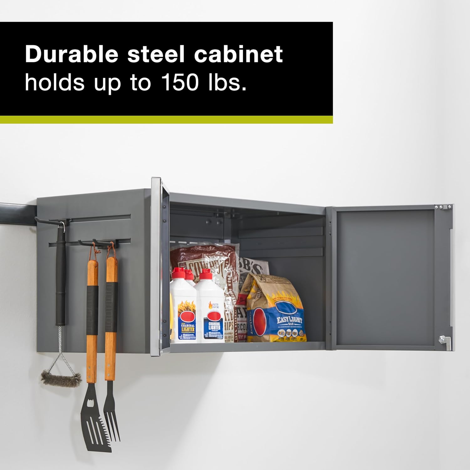Rubbermaid FastTrack 2-Door Cabinet - Durable Garage Storage Solution for Organized Spaces