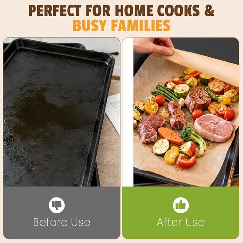 CAREGY Unbleached Parchment Paper Sheets - 360 Pcs, 12 x 16 Inch, Non-Stick for Baking & Cooking