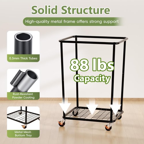 150L Laundry Basket with Wheels, Rolling Laundry Hamper with Cloth Cover, Laundry Cart with Metal Frame & Removable Bag, Large Dirty Clothes Hampers for Bedroom Aesthetic, Laundry Room Bathroom, Black