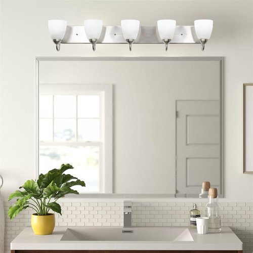 Kira Home Armada 5" Frosted Glass Shades, Replacement Glass, 1-5/8" Fitter Opening for Threaded Medium Base Socket, 5" x 5", 3-Pack