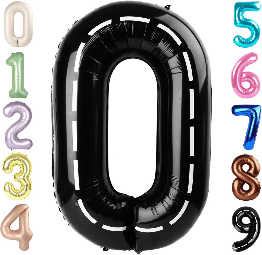 Number 0 Balloons - 40 Inch Black Number Balloons for Birthday, Wedding & Baby Shower Decor