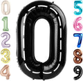 Number 0 Balloons - 40 Inch Black Number Balloons for Birthday, Wedding & Baby Shower Decor
