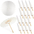 MOTOTO 16 Pieces 33 Inches White Paper Umbrellas Parasol Chinese Japanese Oiled Paper Umbrellas Decorative DIY Painting Parasol for Wedding Bridal Party Decor