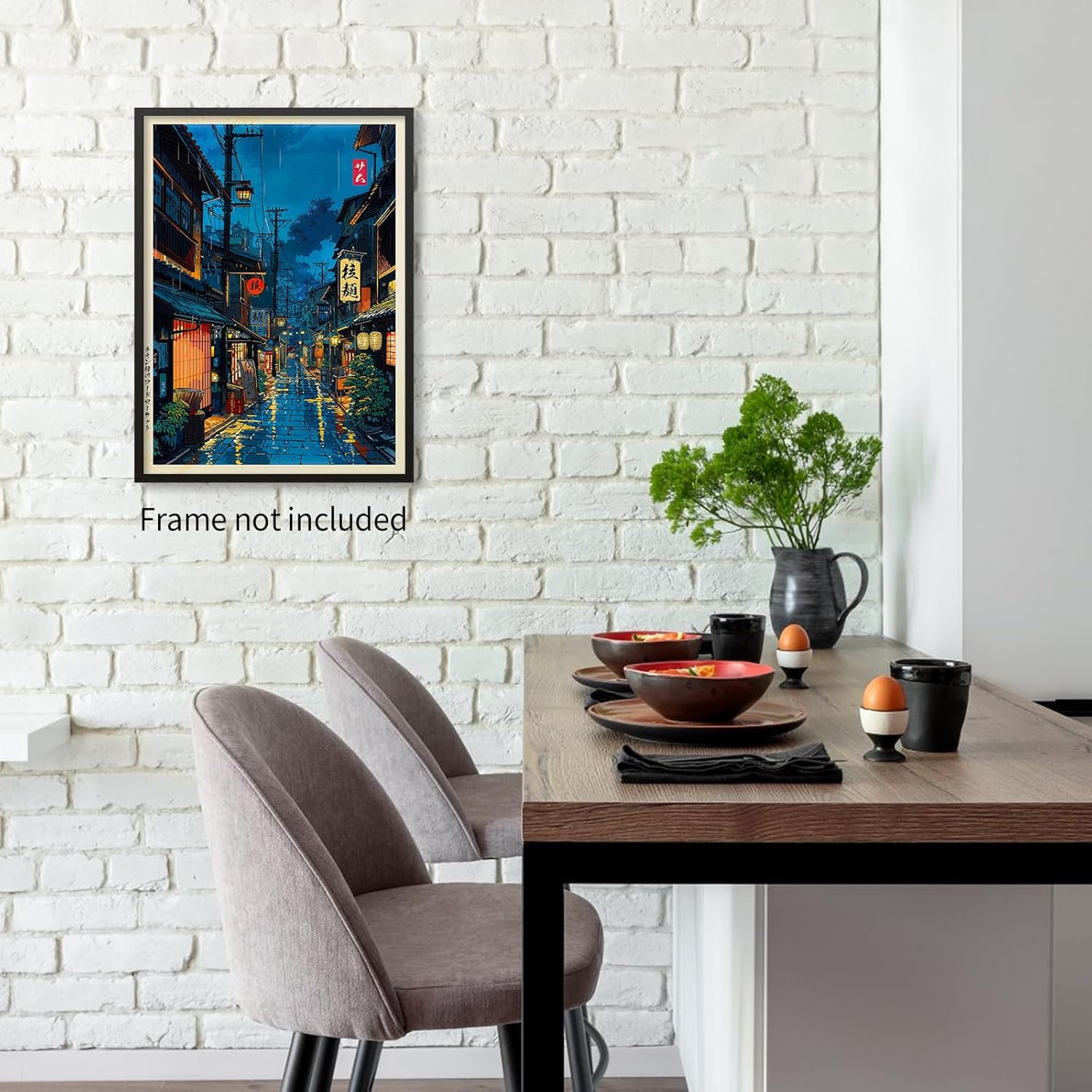 Podafu Japanese Tokyo Tea House Wall Art - Unframed 12x16in Canvas Print for Bedroom Decor