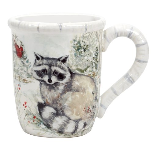 Winter’s Walk Set of 4 Ceramic Mugs – Enjoy hot cocoa, tea, or coffee in these delightful 16oz mugs adorned with foxes, owls, and raccoons, adding a touch of winter wonder to your mornings