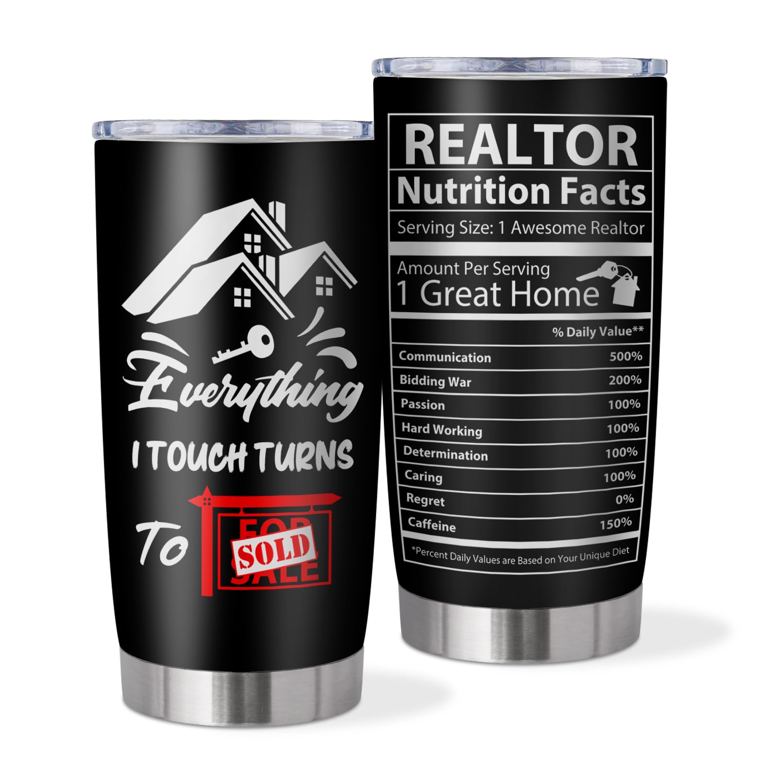 Coolertaste Realtor Gifts, Closing Gifts For Realtors, Gift For A Real Estate Agent Tumbler 20oz, Realtors Presents For Women Men, Funny Real Estate Presents Christmas, Salesman Birthday Gift Ideas