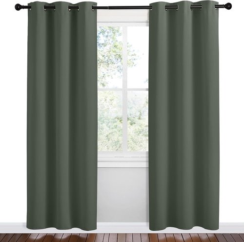 NICETOWN Blackout Curtain Panels - Dark Mallard, Thermal Insulated Grommet Drapes, 42x78 Inches