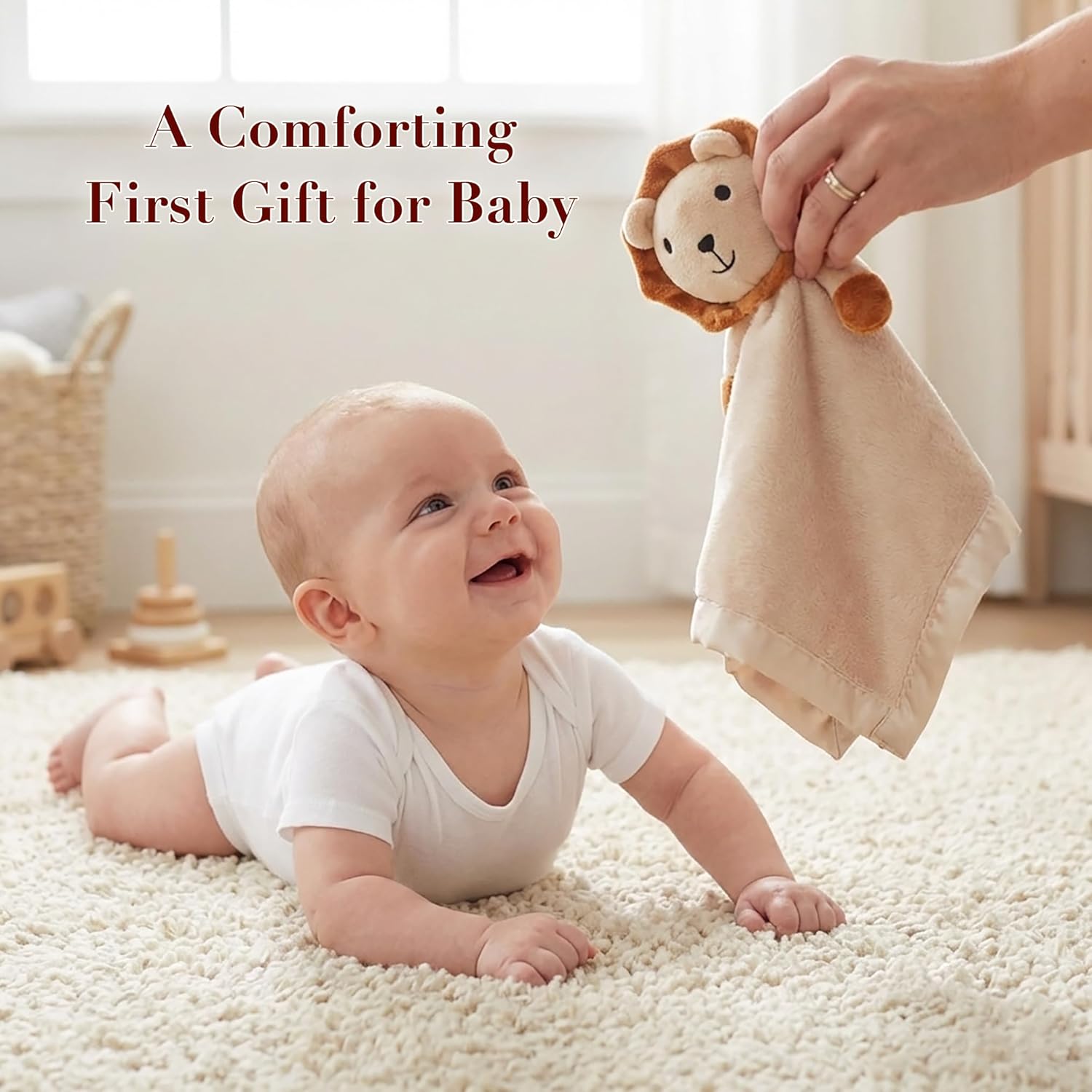 Pro Goleem Lion Security Blanket - Soft Lovey Snuggle Toy for Newborns | 16 Inch Unisex Gift