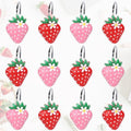 Whaline 12Pcs Strawberry Daisy Shower Curtain Hooks Red Pink Strawberry Summer Shower Rod Rings Decorative Resin Curtain Hanger Hooks for Living Room Bedroom Bathroom Decor
