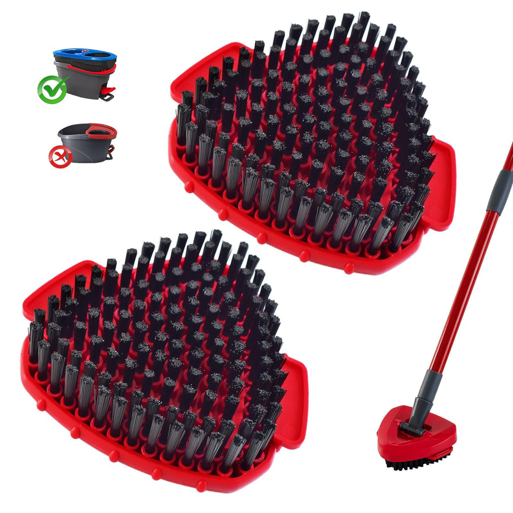 Scrubber Mop Head for Ocedar, Upgrade Scrub Brush for Ocedar, Spin Mop Scrub Brush Head for O Cedar RinseClean 2-Tank, More Bristles Scrub Brush Attachment for Bathroom, Deck, Kitchen Floor Cleaning