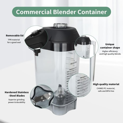 Blender Pitcher 48oz Compatible with Commercial Blenders VM0145 36019 15978 16016 VM0100A etc. Replacement 48 oz triangular Blender Container Pitcher Cup Jug -3 YR Support