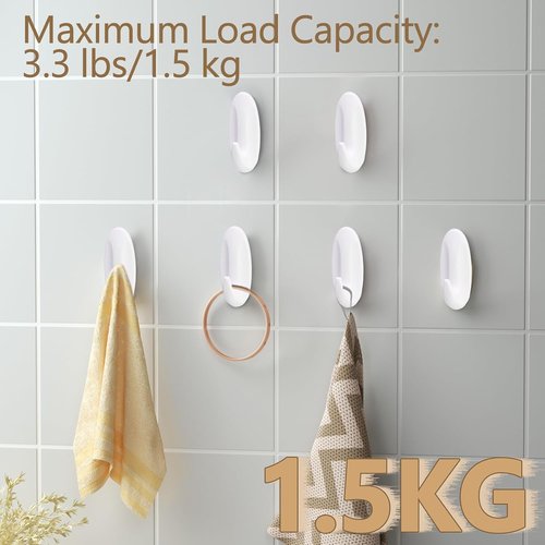 Medium Utility Hooks by [Brand Name] - 6 Pack, Damage-Free Removable Wall Hooks for Heavy-Duty Hanging