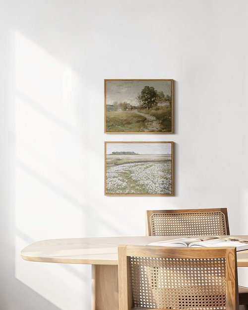 InSimSea Framed Canvas Wall Art - Vintage Rural Path Landscape Print | 11"x14" Farmhouse Decor
