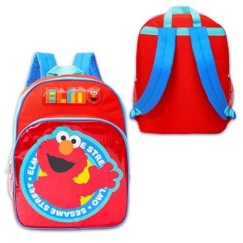 Sesame Street Backpack with Lunch Box for Kids - Bundle with 16” Sesame Street Backpack, Elmo Lunch Bag, Water Bottle, Stickers, More | Sesame Street School Bag Set