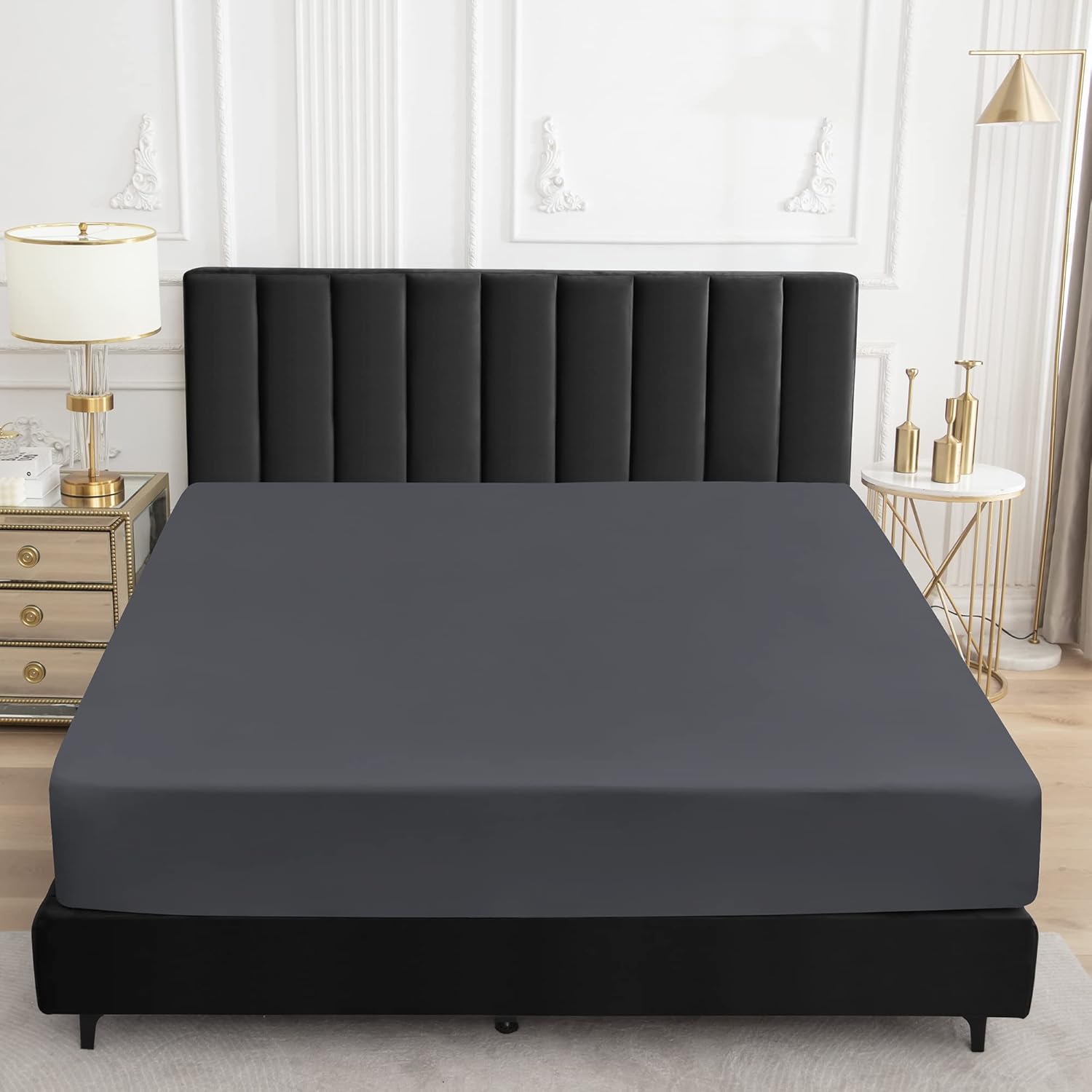 Sufdari Twin Size Mattress Protector - Waterproof Fitted Sheet Cover with 18" Deep Pocket | Comfortable Deep Gray