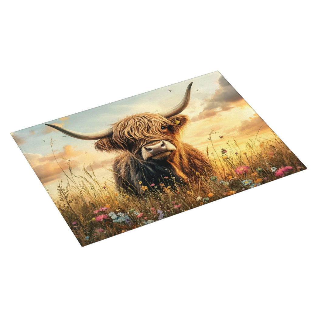 "Cow Microfiber Kitchen Dish Drying Mat, 24 x 18 Inches, Super Absorbent, Hanging Loop"