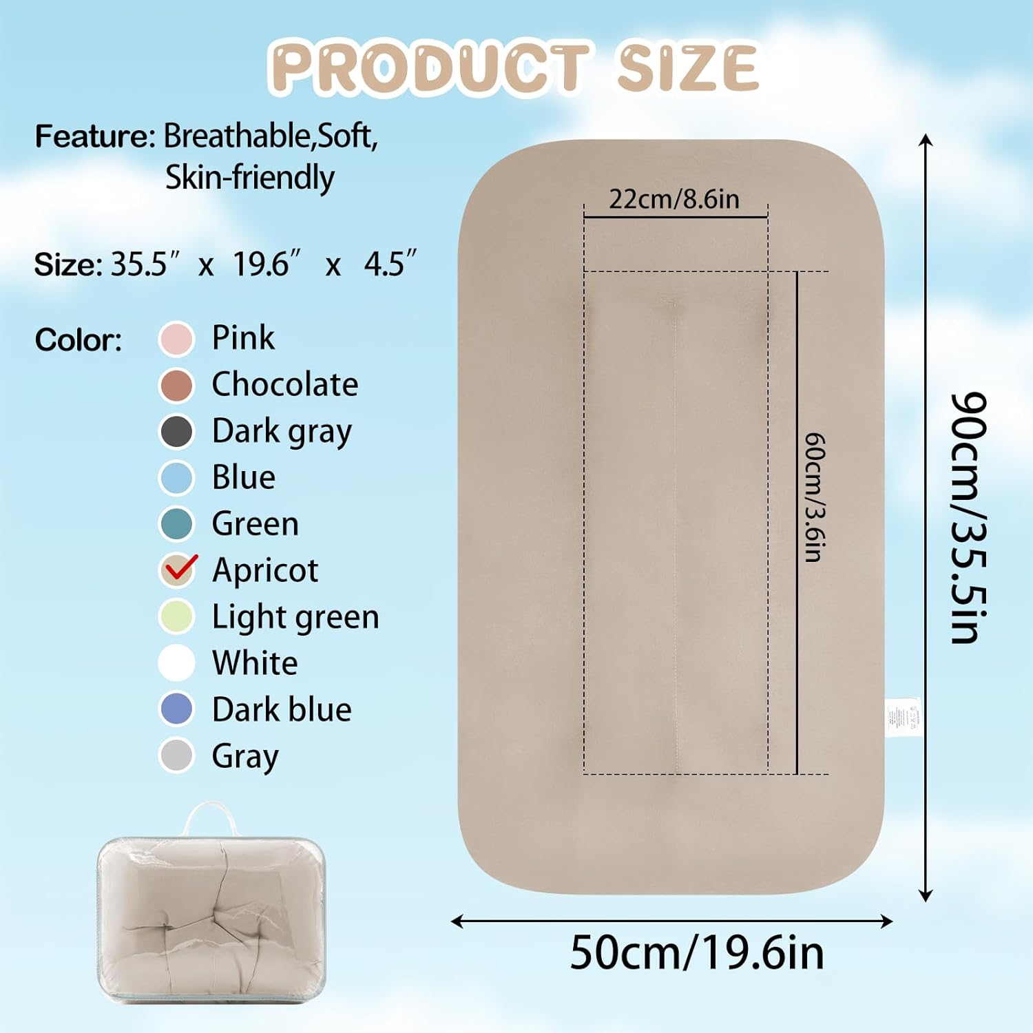 Baby Lounger - Bionic Design for Newborns | Soft Organic Cotton, Breathable, 0-18 Months (Cream Grey)