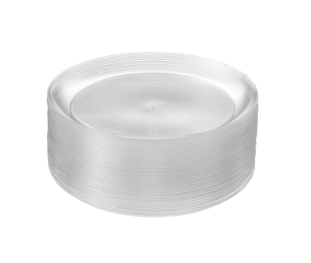 [9'' 240 Pack] 9'' inch Premium Heavy Weight Crystal Clear Classy Disposable hard Plastic Entree plates