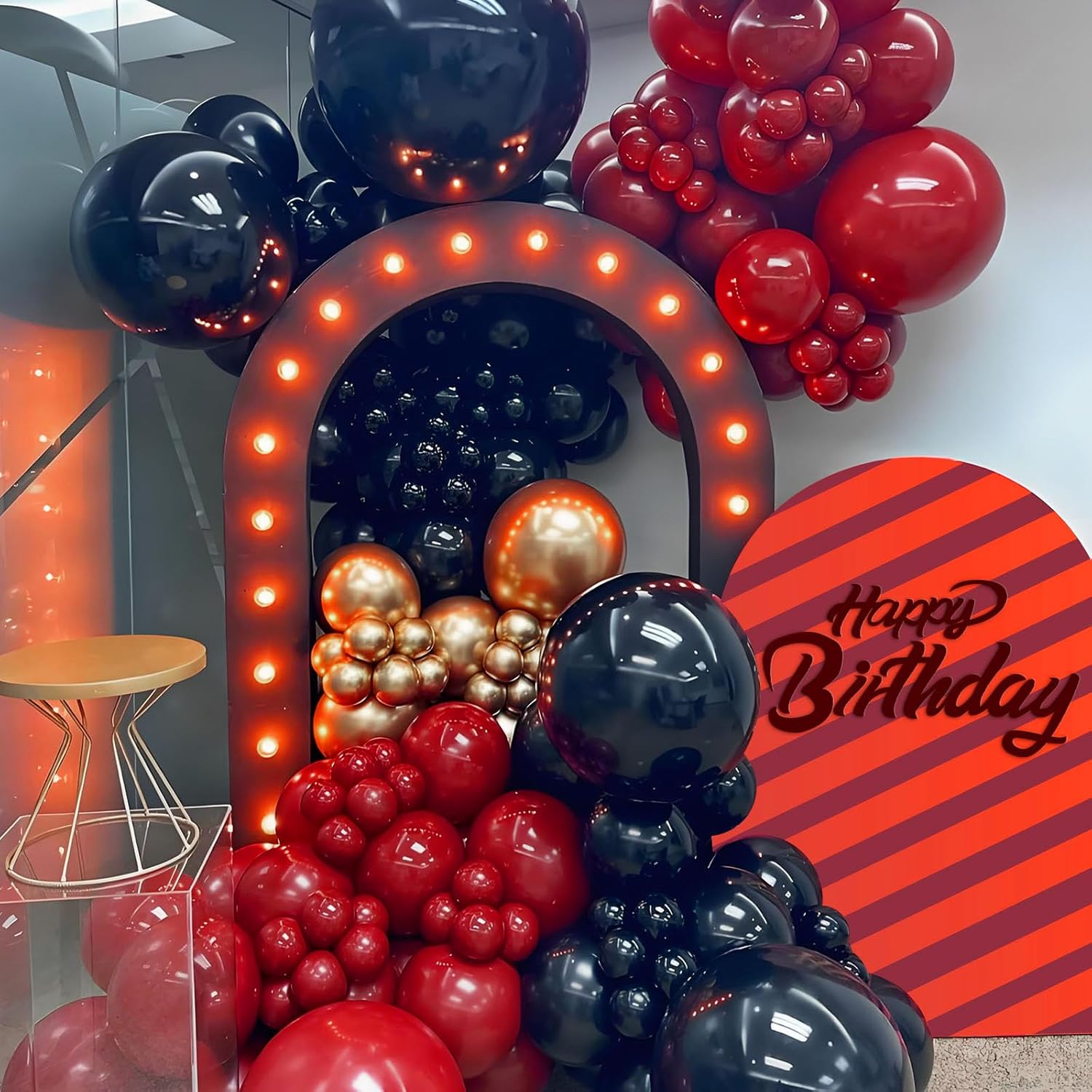 Skiennix Dark Red Balloon Arch Kit - 122 Pcs in Various Sizes for Weddings, Bridal Showers & Birthdays
